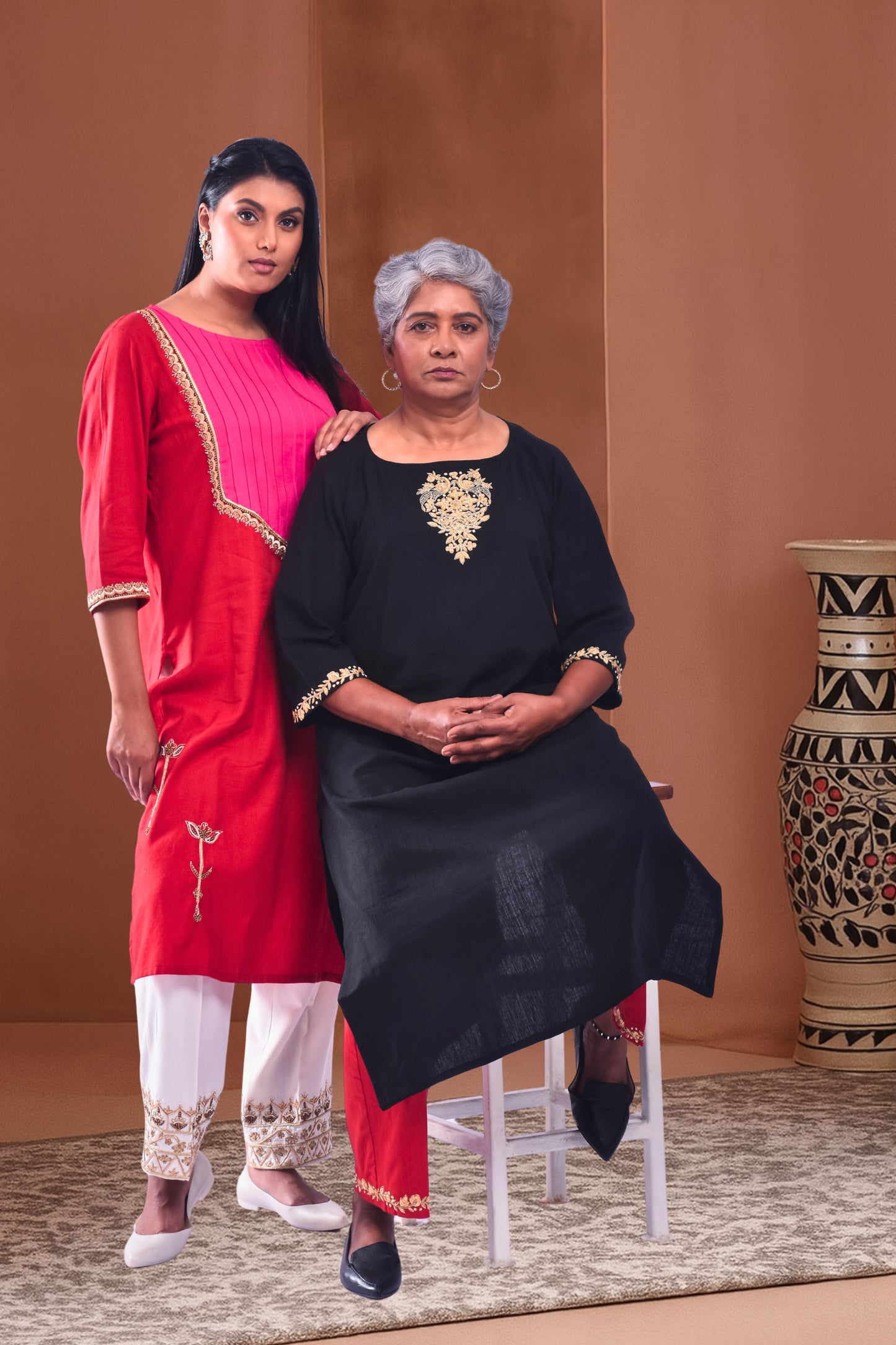 Black Rose Kurta Set