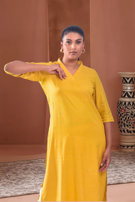 Easy Pizy Canary Yellow Casual Kurta
