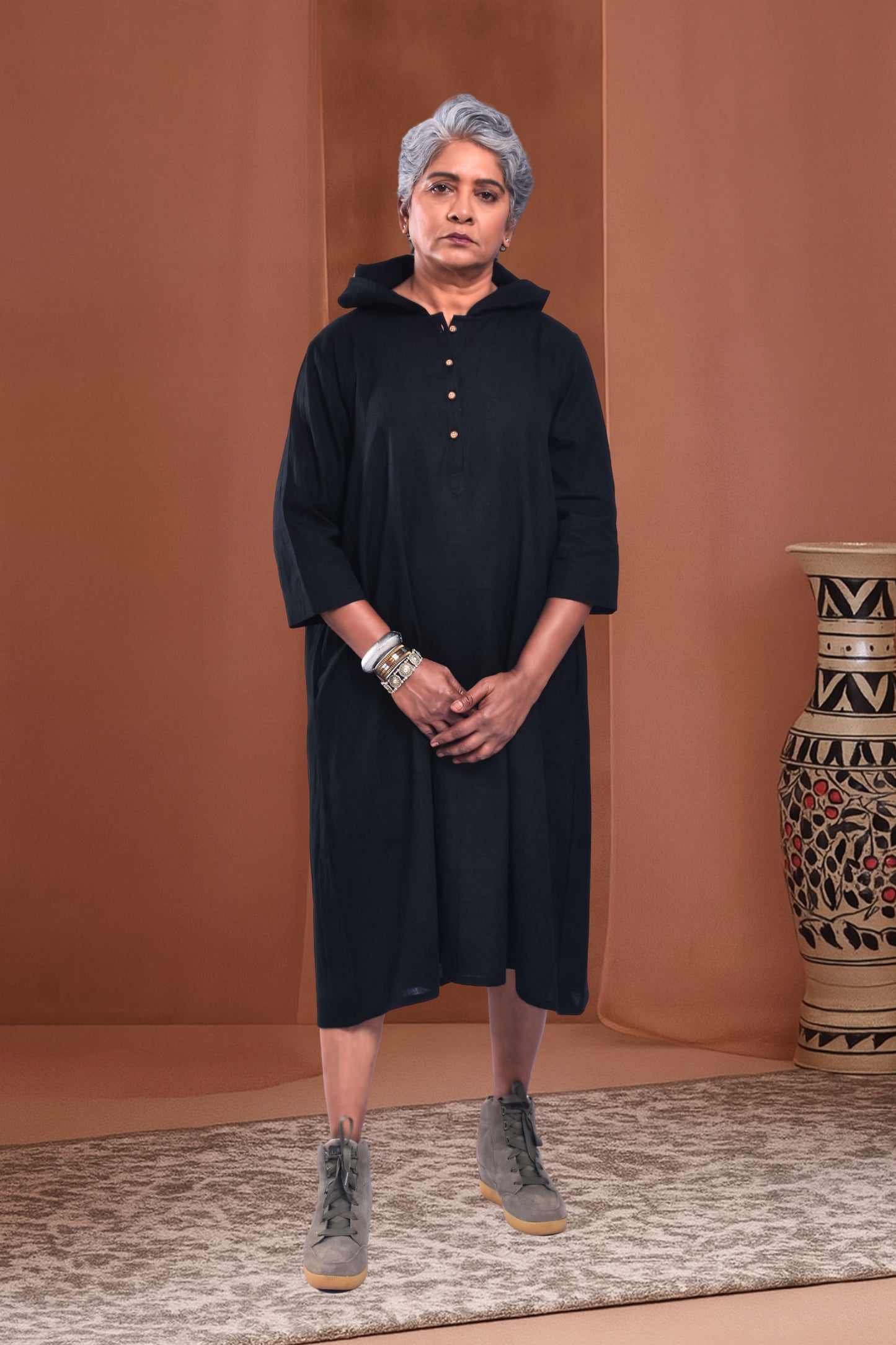 Smokey Black Ridding Hood Dress