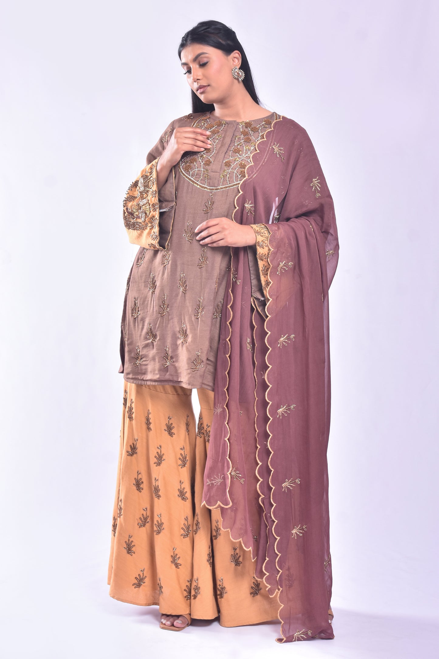 Heeramandi Style Shahi Plazo N Kurta Set