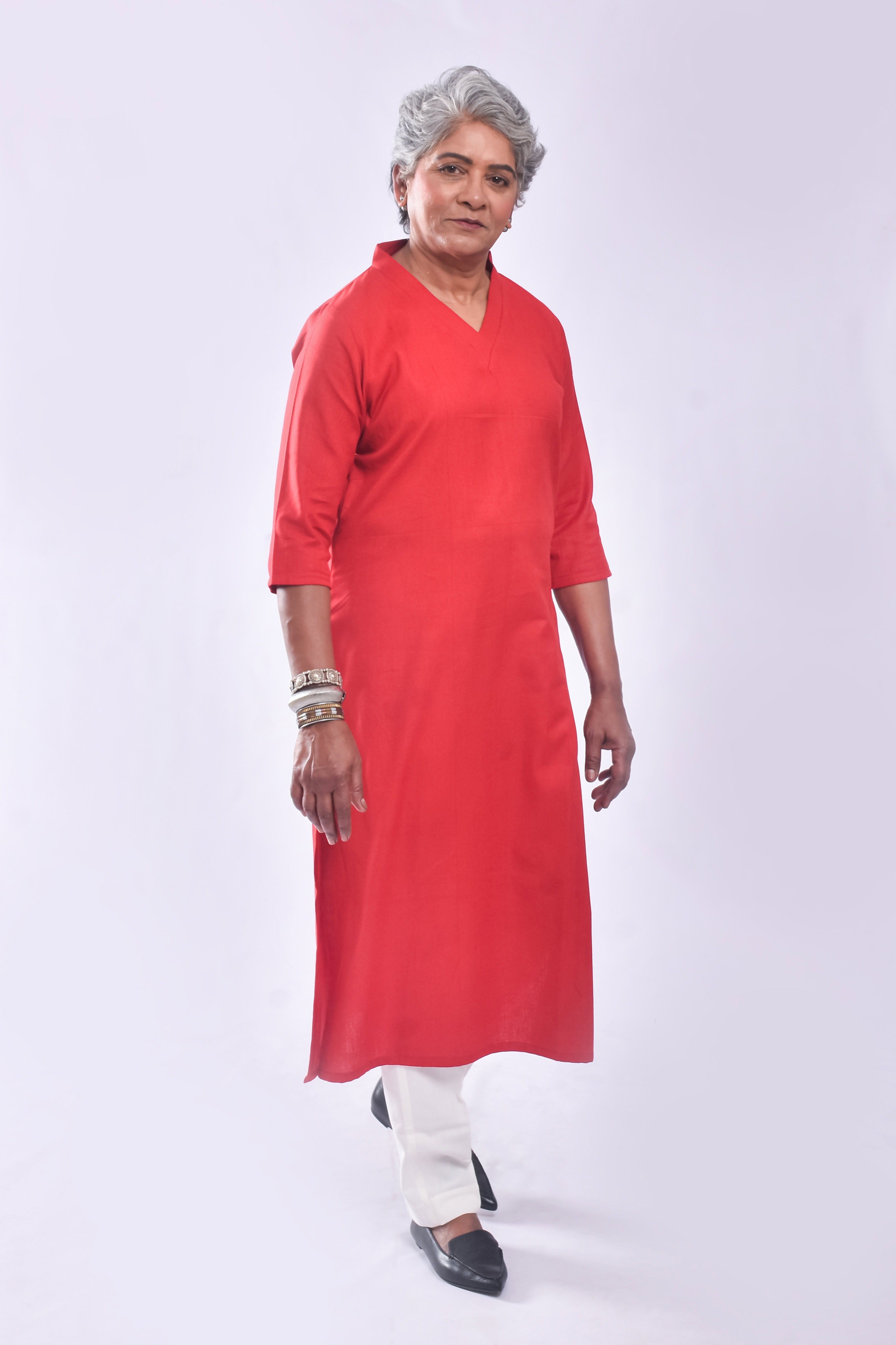 Easy Pizy Crimson Red Casual Kurta