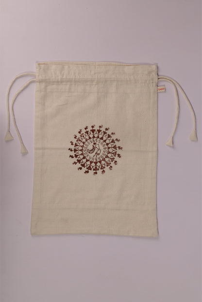 Warli Print Shoe Bag