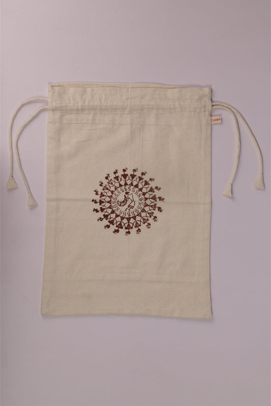 Warli Print Shoe Bag