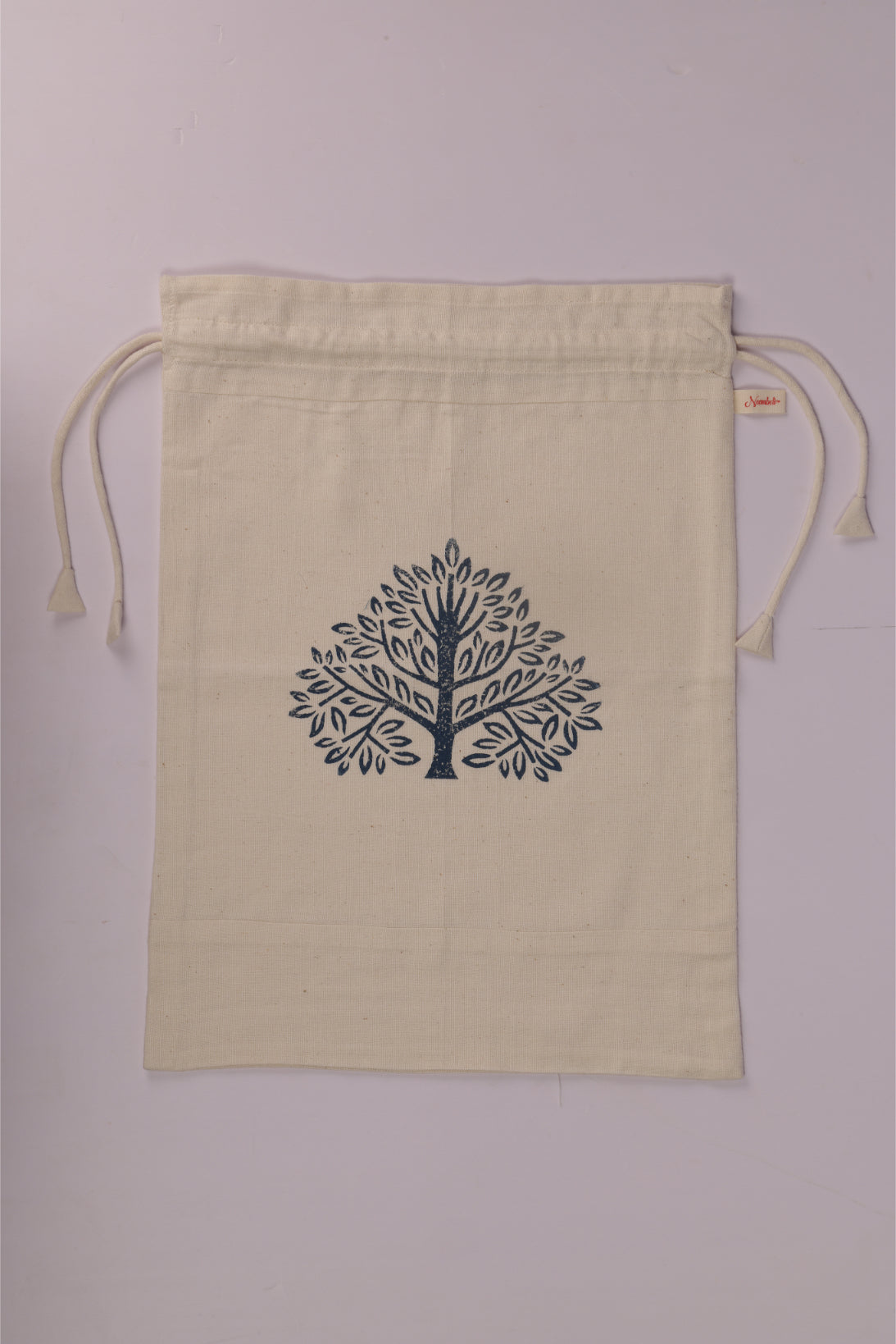 Tea Tree Block Printed Shoe Bag