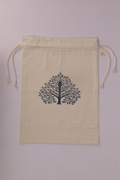 Tea Tree Block Printed Shoe Bag