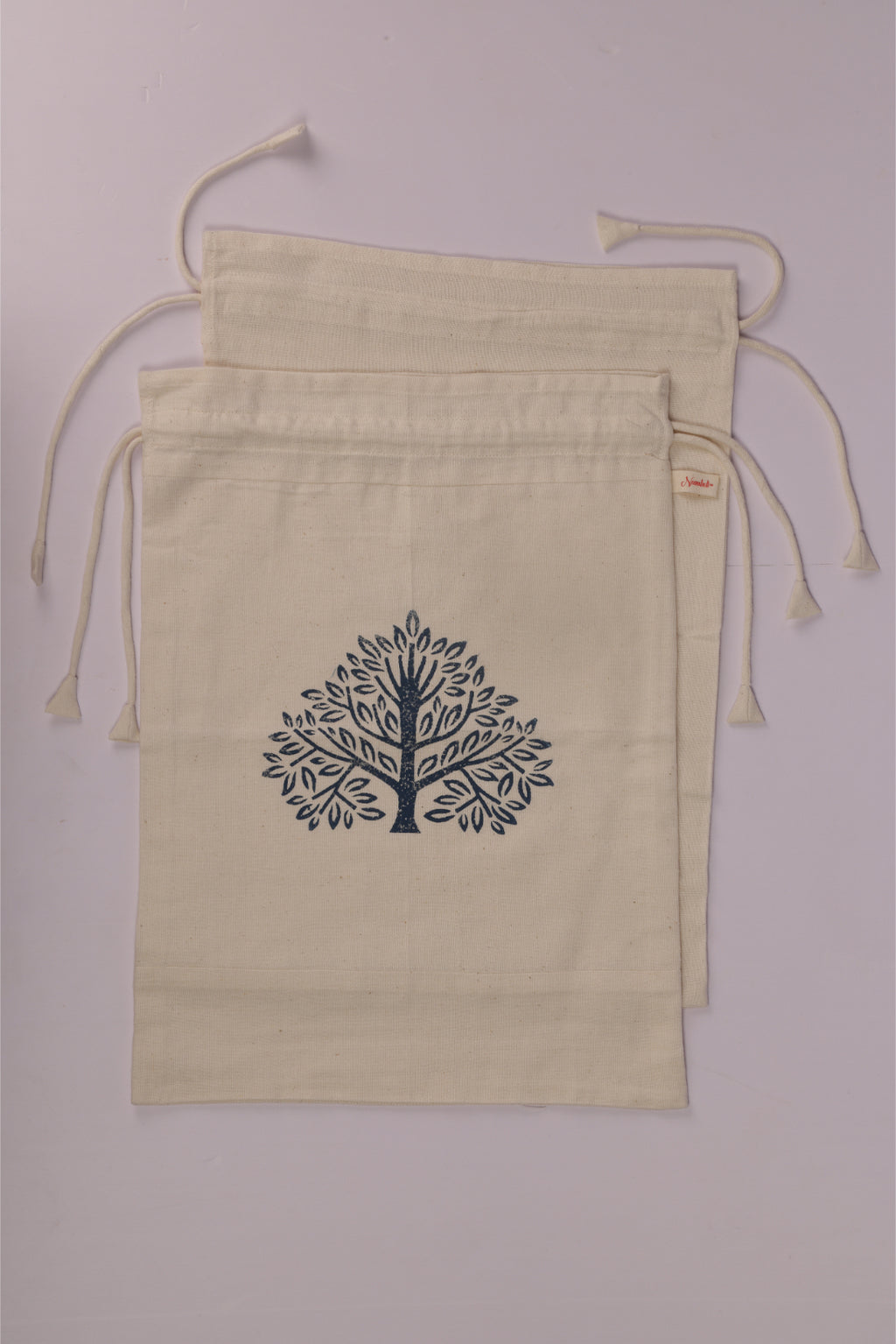 Tea Tree Block Printed Shoe Bag