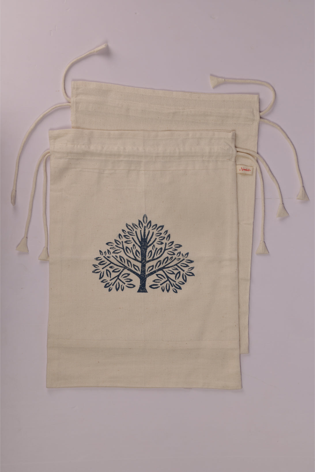 Tea Tree Block Printed Shoe Bag