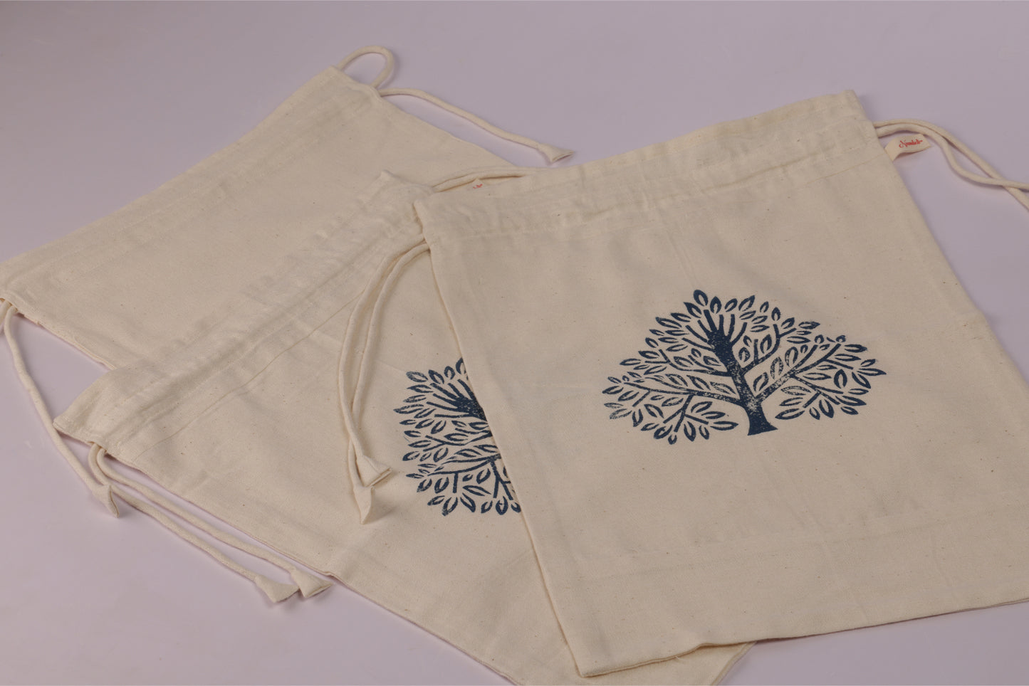 Tea Tree Block Printed Shoe Bag