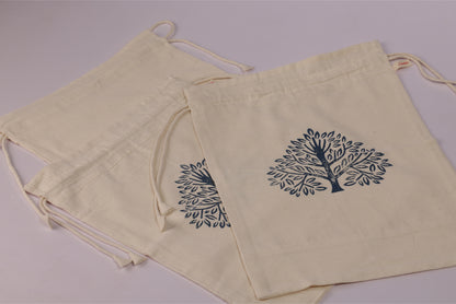 Tea Tree Block Printed Shoe Bag