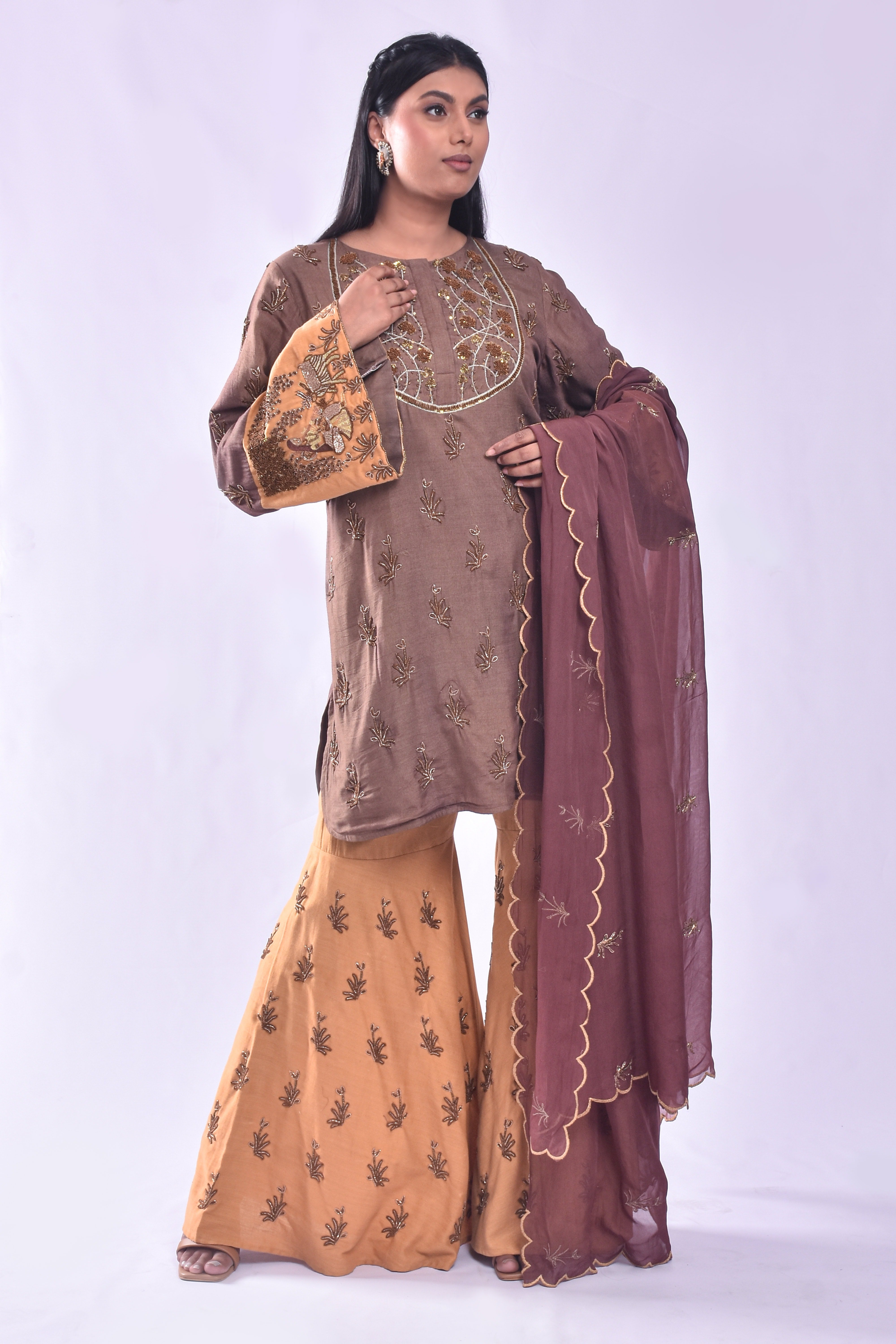Heeramandi Style Shahi Plazo N Kurta Set