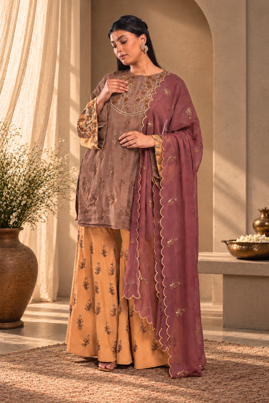 Heeramandi Style Shahi Plazo N Kurta Set