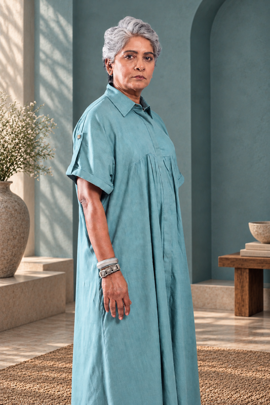 Anabella Greenish Grey Day Dress