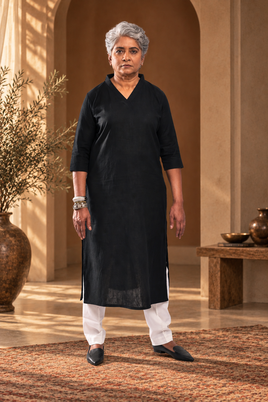 Easy Pizy Carbon Black Casual Kurta