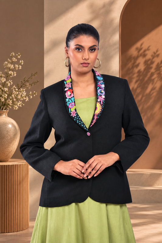 Jet Black Rangoli Blazer