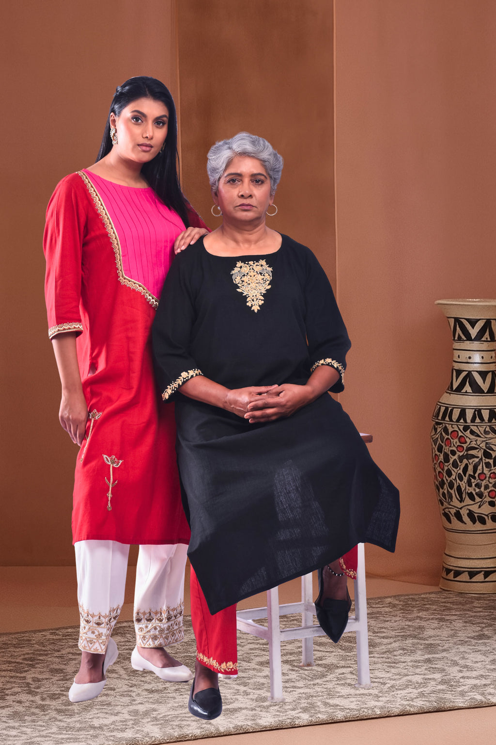 Black Rose Kurta Set