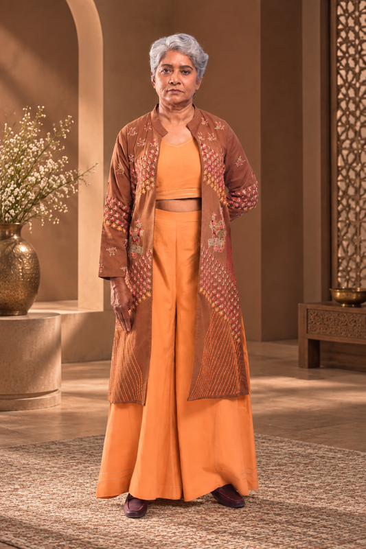 Shahi Overlay Jacket Boostier & Plazo Set