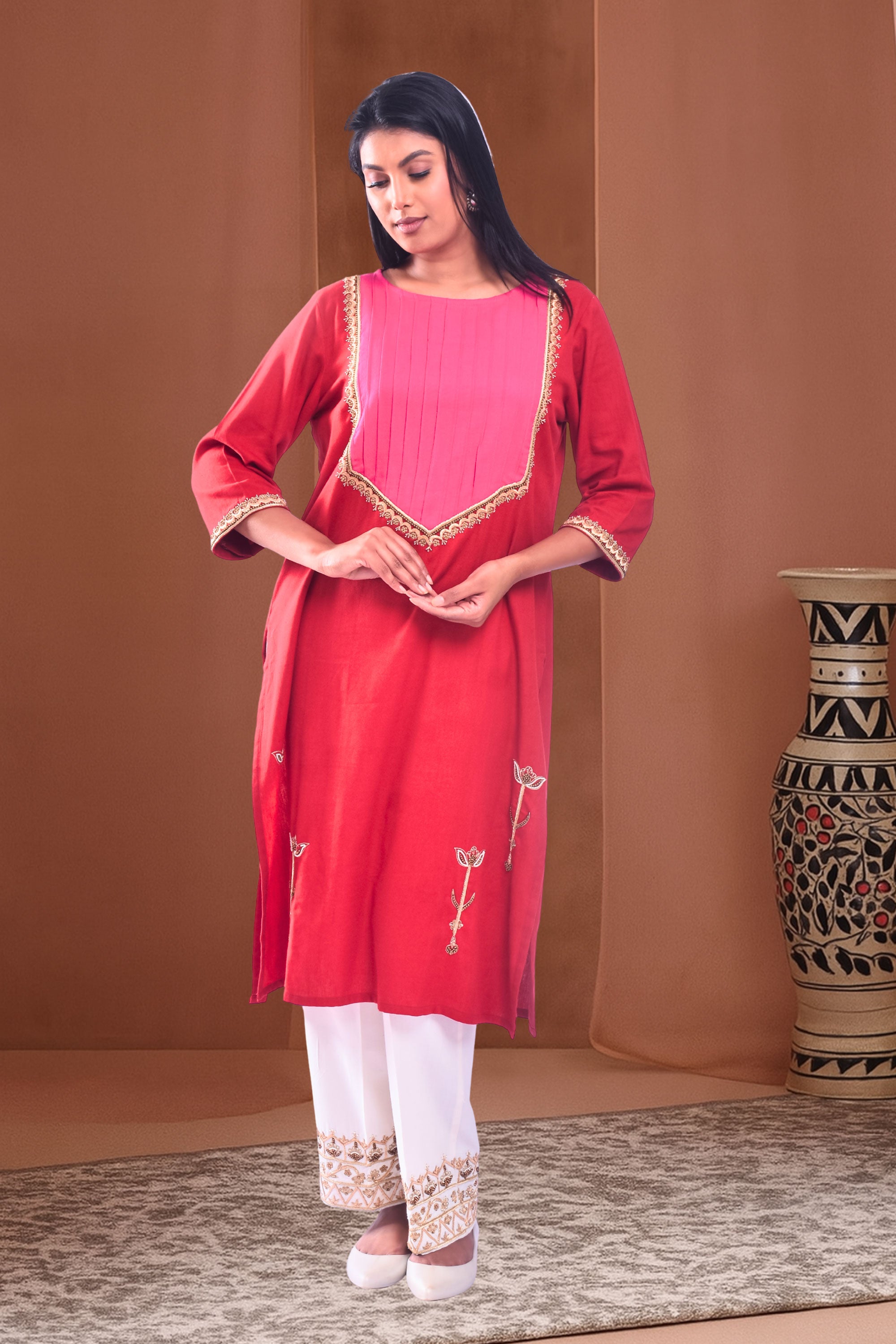Lal Gulal Kurta Set