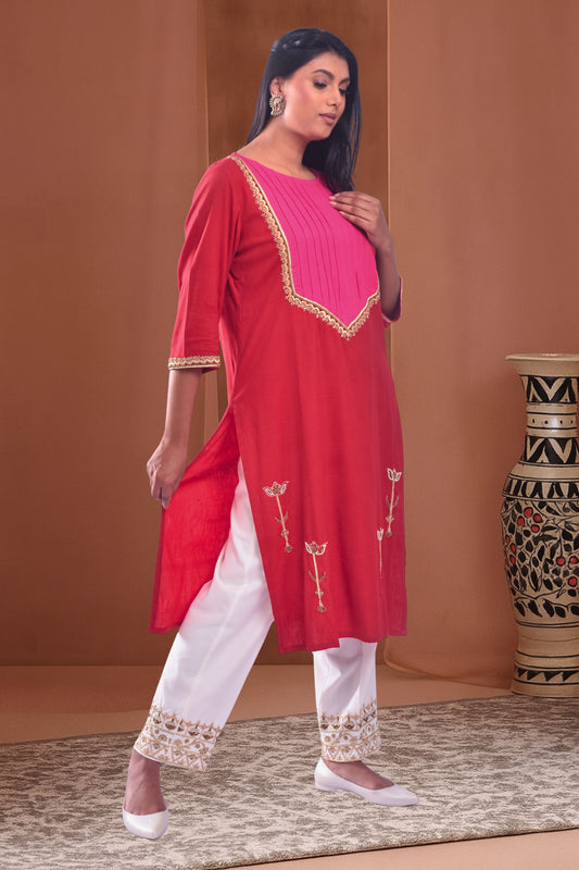 Lal Gulal Kurta Set