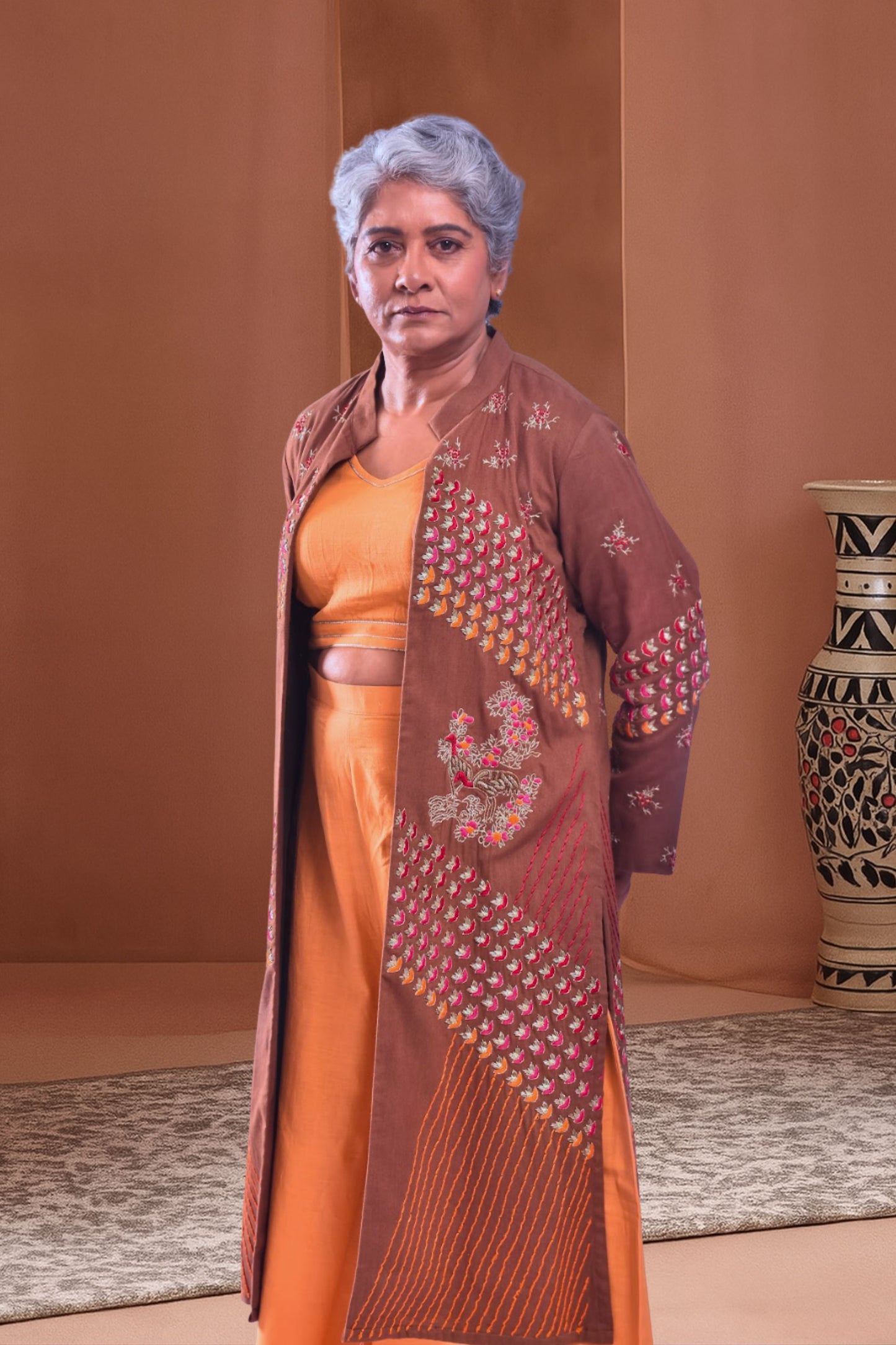 Shahi Overlay Jacket Boostier & Plazo Set