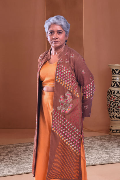 Shahi Overlay Jacket Boostier & Plazo Set