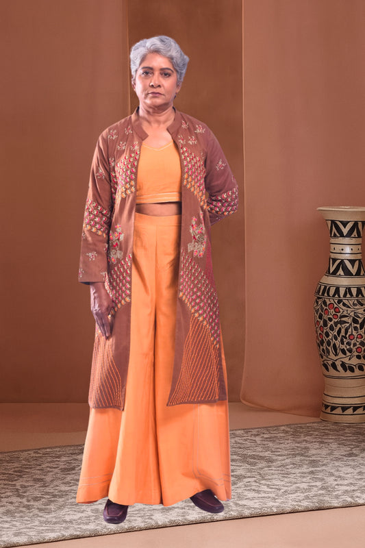 Shahi Overlay Jacket Boostier & Plazo Set