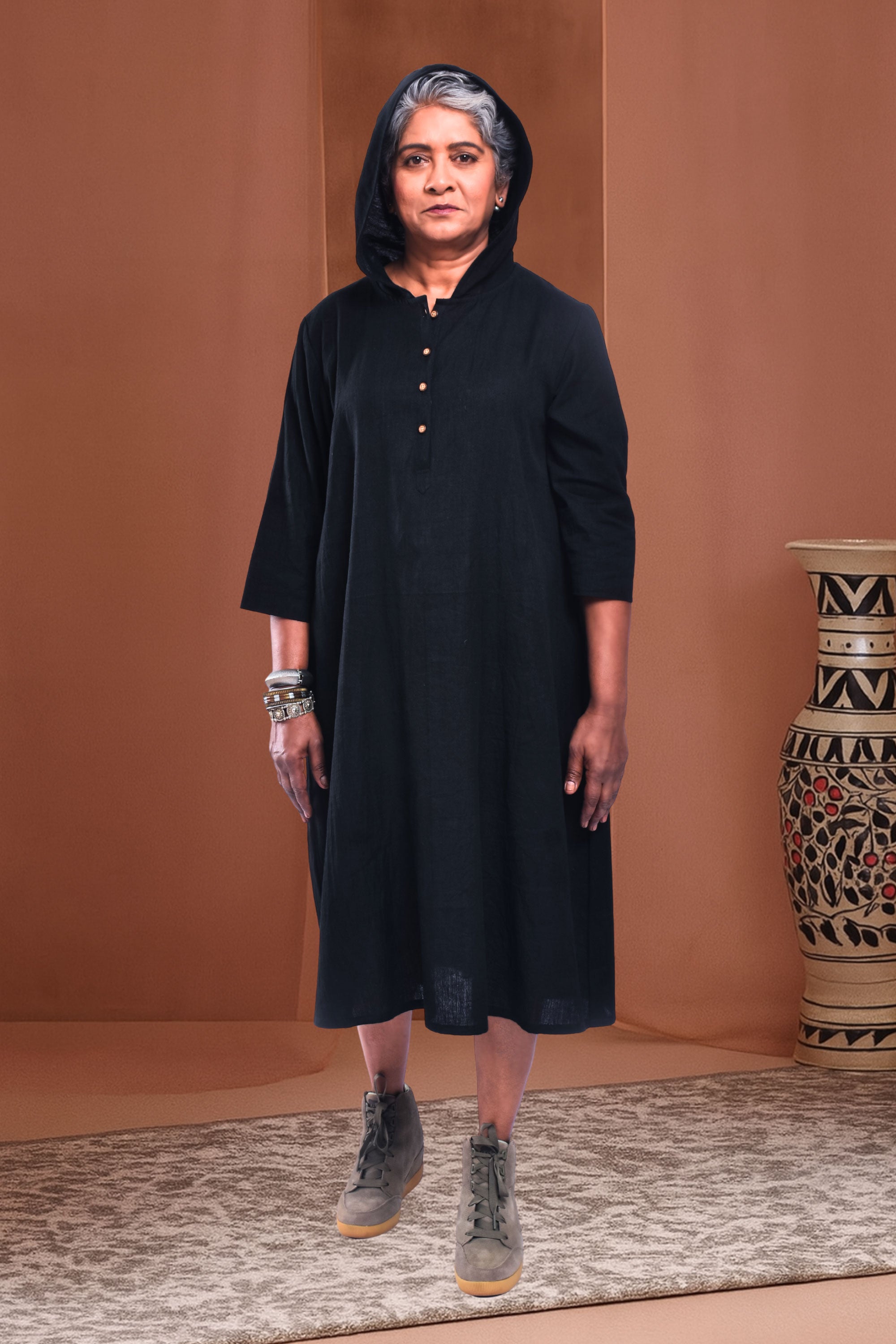 Smokey Black Ridding Hood Dress