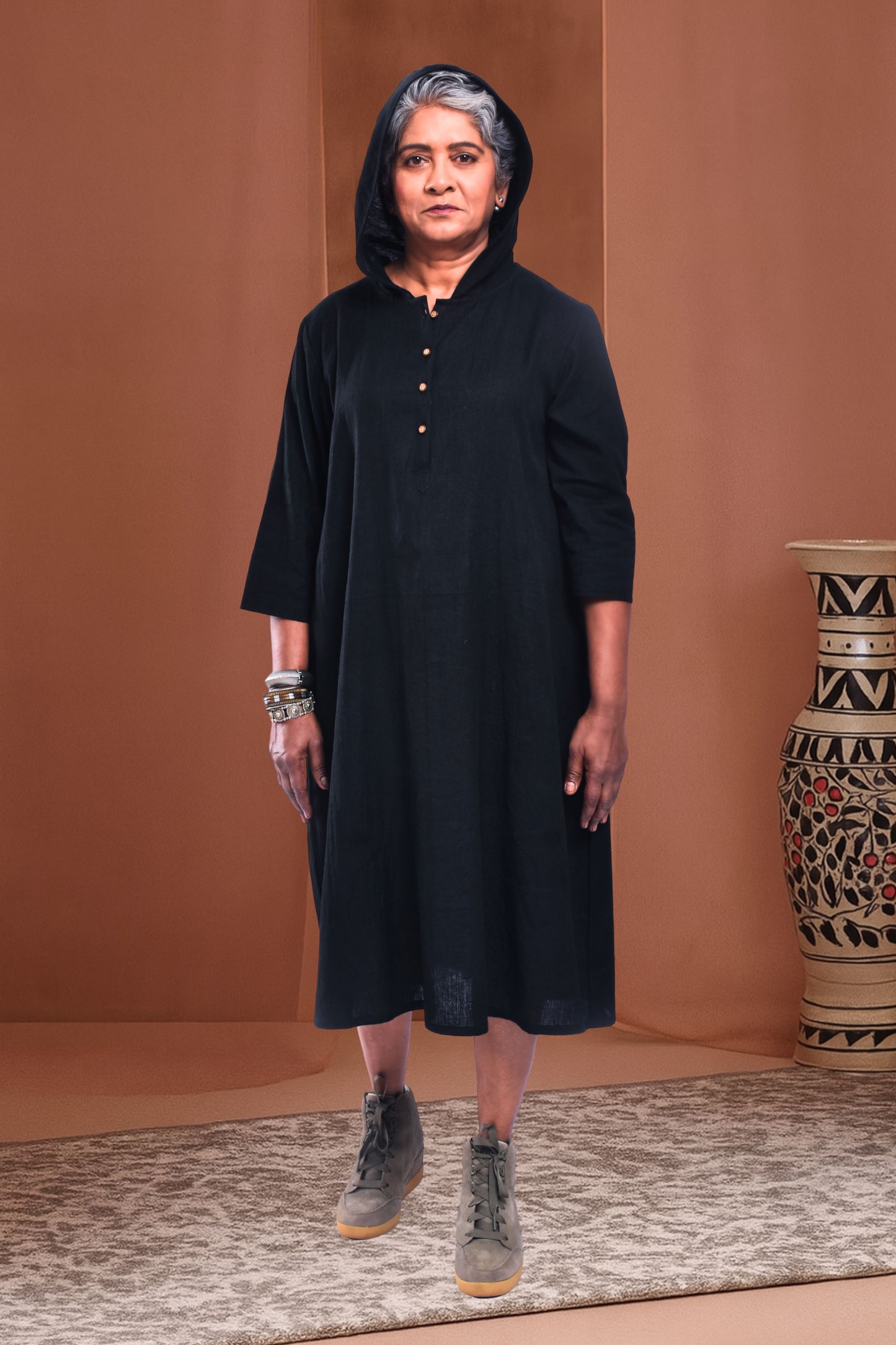 Smokey Black Ridding Hood Dress